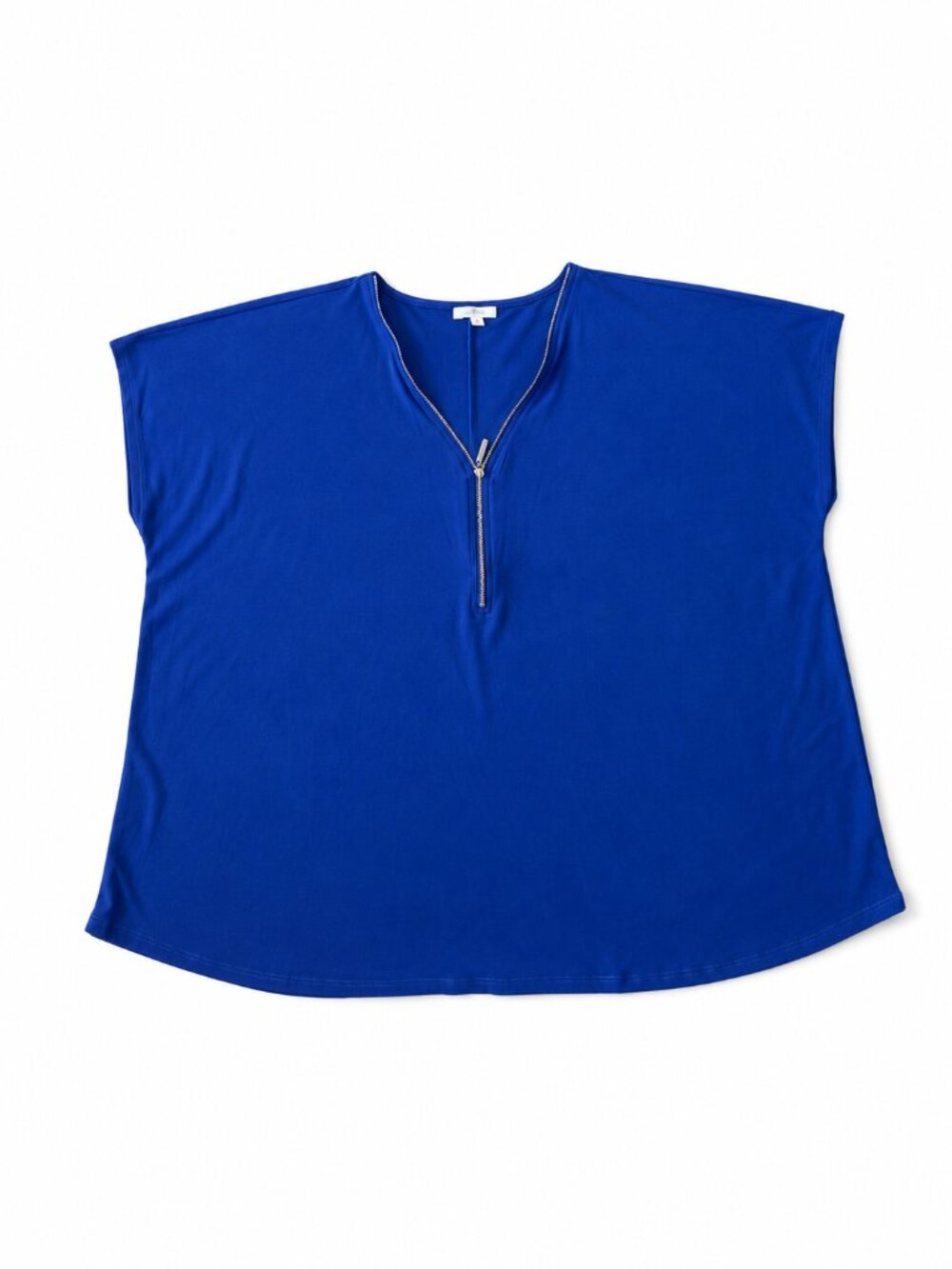89th + Madison Electric Blue Zip Front Blouse 2X NWT - Picture 2 of 4